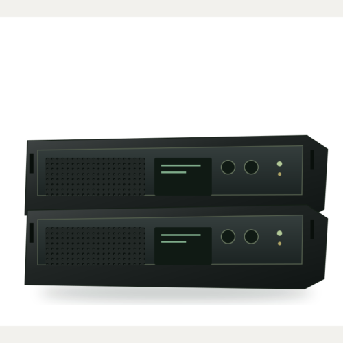 Illustration of touring power amplifier — not actual inventory
