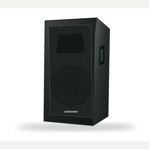 Illustration of professional loudspeaker pair — not actual inventory